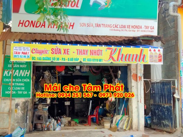 Mái che bạt xếp mái hiên di động tại Gò Vấp