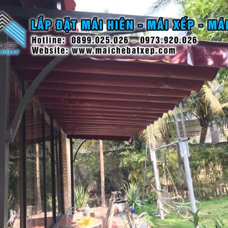 Mái bạt xếp di động che hiên nhà