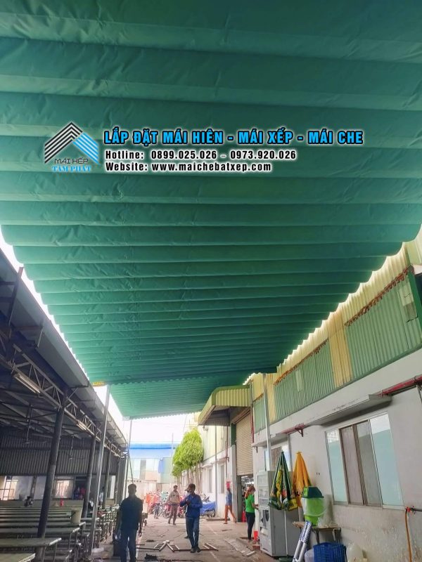 Mái xếp, mái kéo che nắng mưa giá rẻ