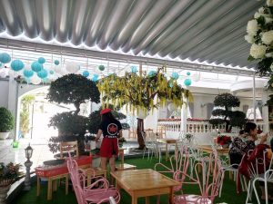 mái che xếp quán cafe