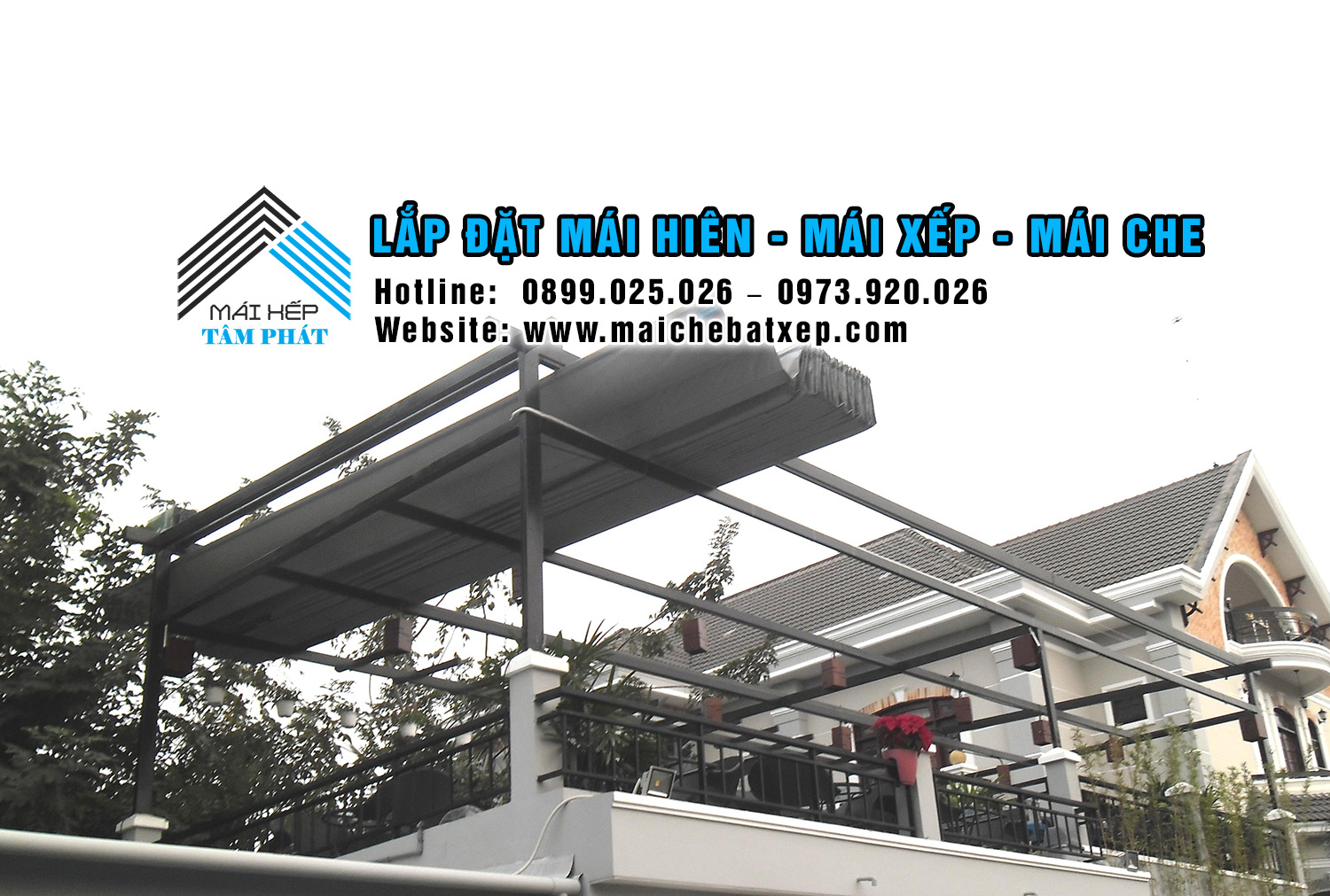 Mái bạt xếp lượn sóng