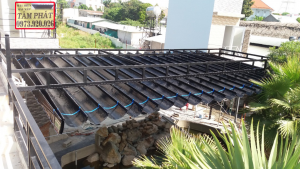 mái che xếp hồ cá