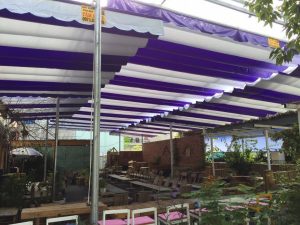 mái bạt xếp kéo