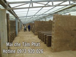 mái che sân phơi gạch