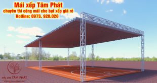 Mái bạt xếp che sân bóng mini