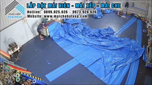 Địa chỉ Xưởng May Ép Bạt Mái Xếp Bạt Kéo Thả Che Nắng Mưa Ngoài Trời