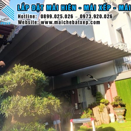 Lắp đặt mái bạt kéo che nắng mưa giá rẻ