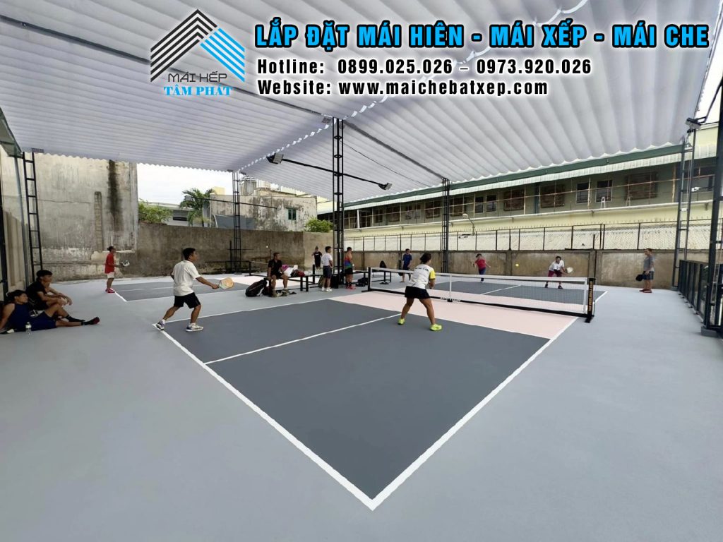 Thi công mái che sân Pickleball