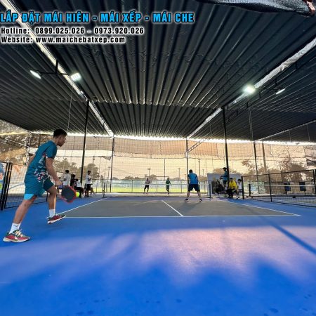Mái Bạt xếp di động che sân Pickleball giá rẻ