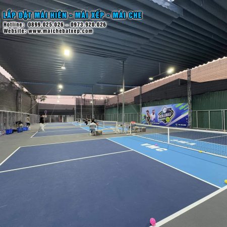 Mái Bạt xếp di động che sân Pickleball giá rẻ