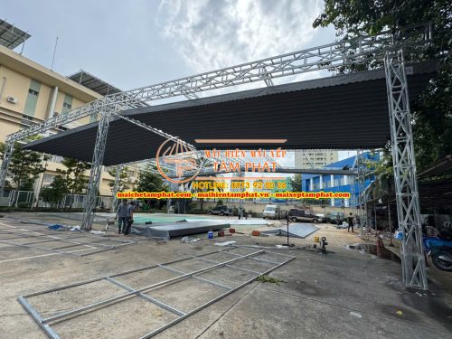 Mái che bạt kéo sân Pickleball, mái che Tâm Phát