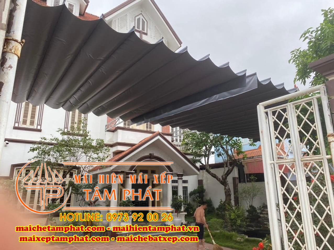 Mái che bạt xếp, mái bạt kéo, mái che Tâm Phát