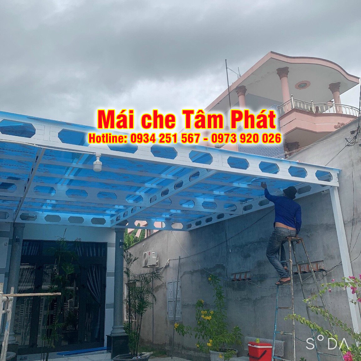 Mái che nhựa poly lấy sáng