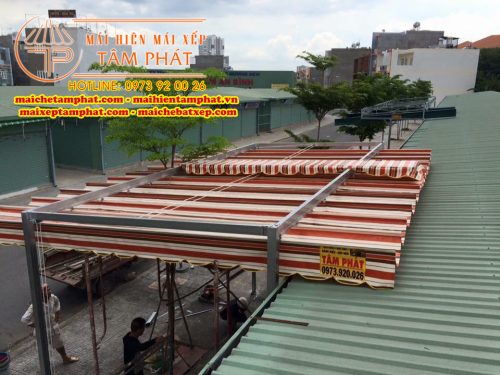 Mái bạt kéo, mái xếp lượn sóng, Mái che bạt xếp Tâm Phát
