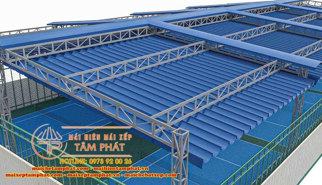 Mái bạt kéo, mái xếp lượn sóng, Mái che bạt xếp Tâm Phát