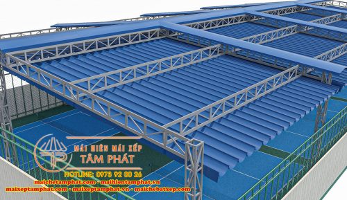 Mái bạt kéo, mái xếp lượn sóng, Mái che bạt xếp Tâm Phát