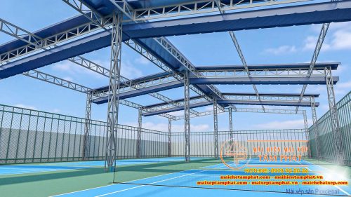 Mái bạt kéo, mái xếp lượn sóng, Mái che bạt xếp Tâm Phát